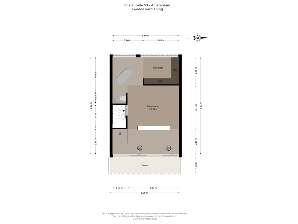 Bekijk plattegrond van Tweede verdieping van Imstenrade 53