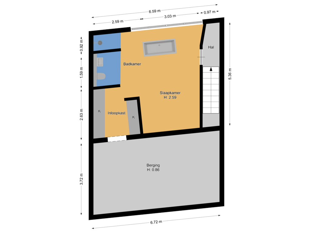 Bekijk plattegrond van Eerste verdieping van Buitenveer 22