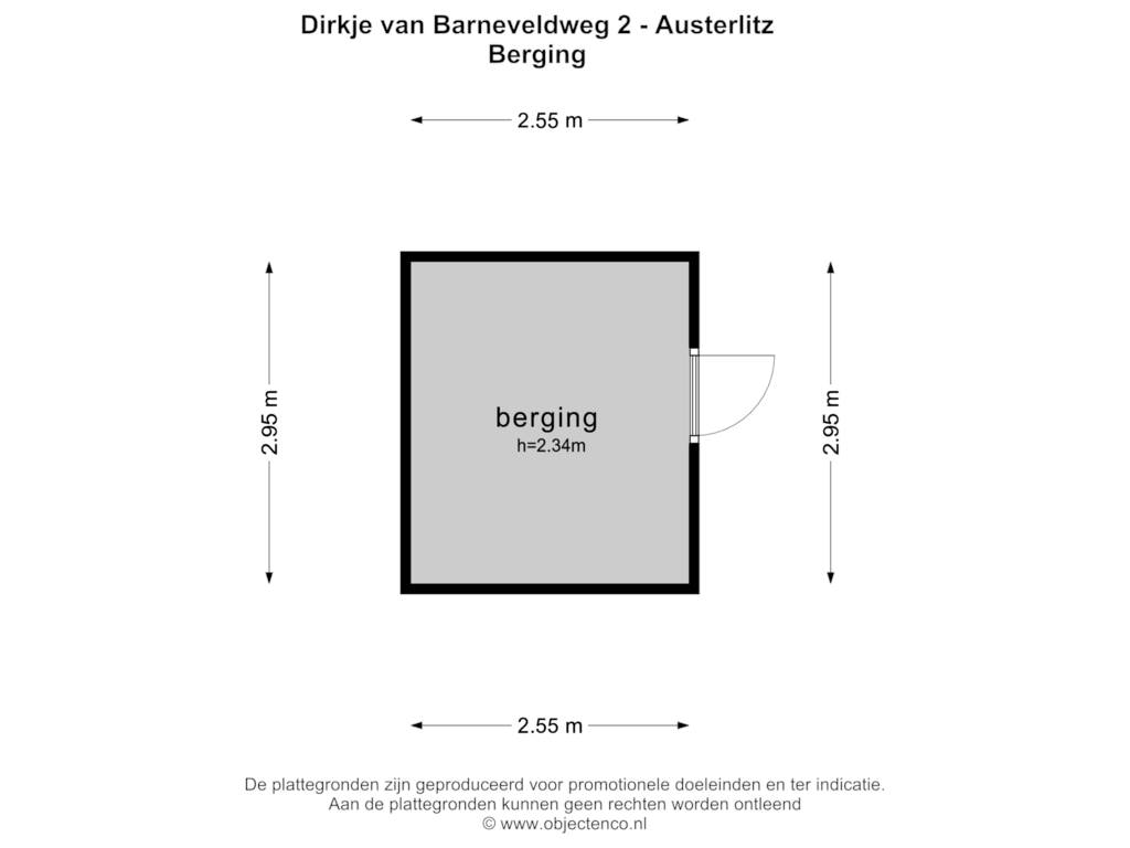 Bekijk plattegrond van BERGING van Dirkje van Barneveldweg 2