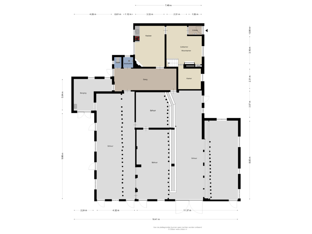 Bekijk plattegrond van Begane grond van Schuivenoordseweg 3