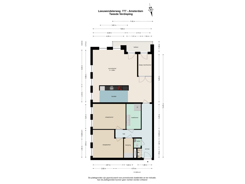 View floorplan of TWEEDE VERDIEPING of Leeuwendalersweg 777