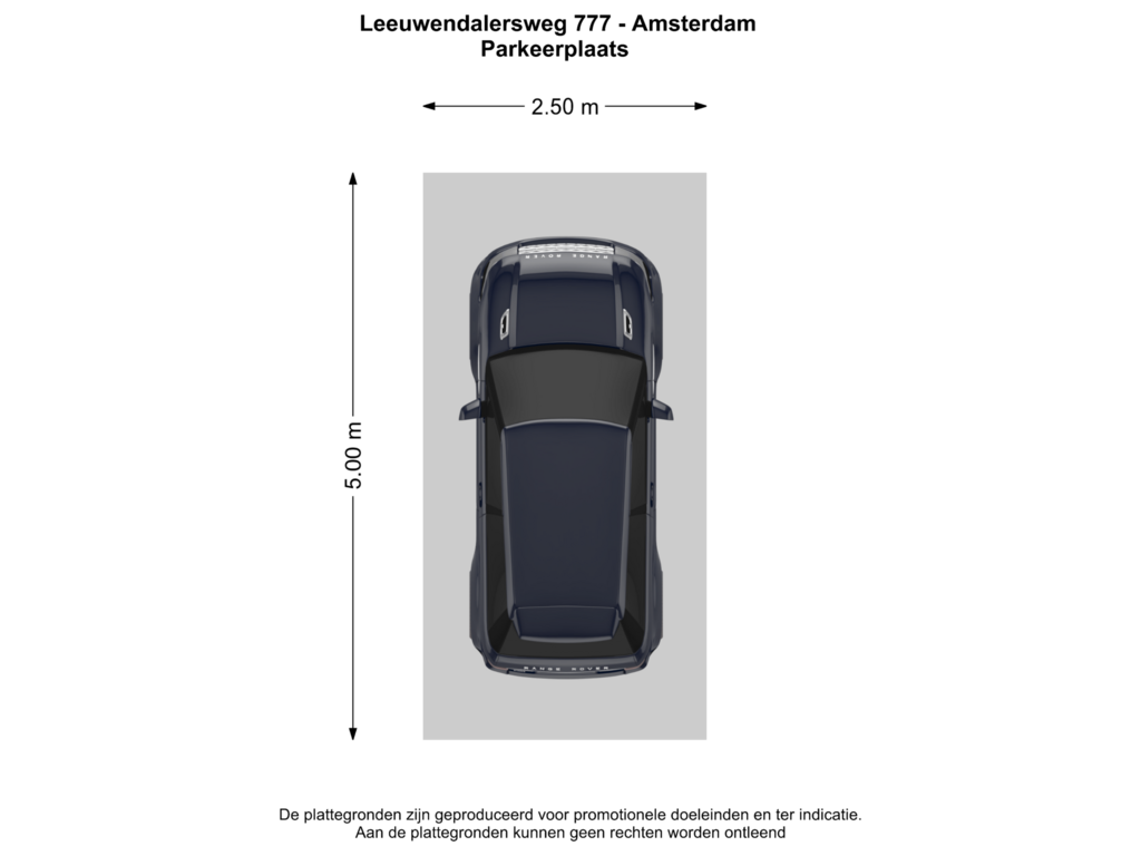 View floorplan of PARKEERPLAATS of Leeuwendalersweg 777