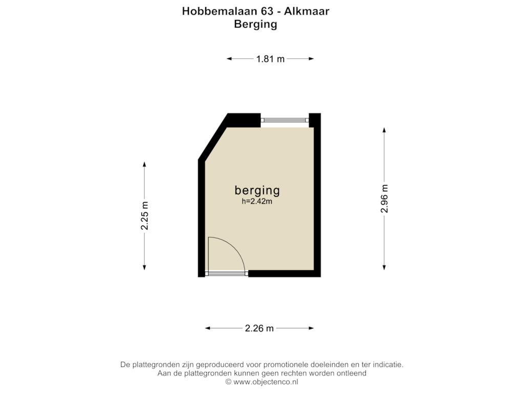 View floorplan of BERGING of Hobbemalaan 63