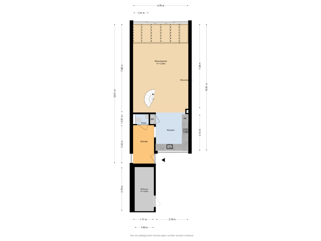 Bekijk plattegrond van Begane grond van Smallandstraat 21