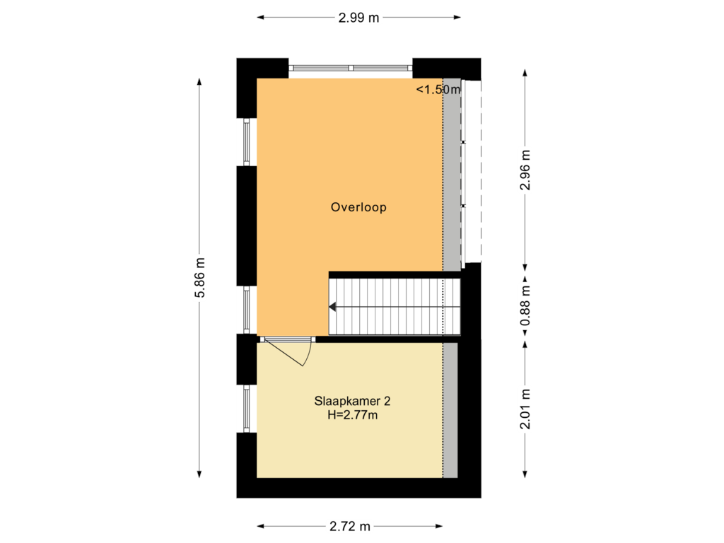 View floorplan of Eerste verdieping of Oostgrasdijk 1-019