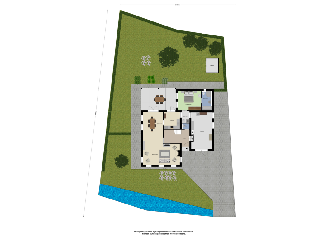 View floorplan of Begane Grond Tuin of Slauerhofflaan 1-B