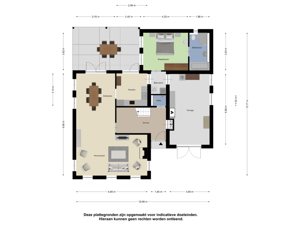 View floorplan of Begane Grond of Slauerhofflaan 1-B