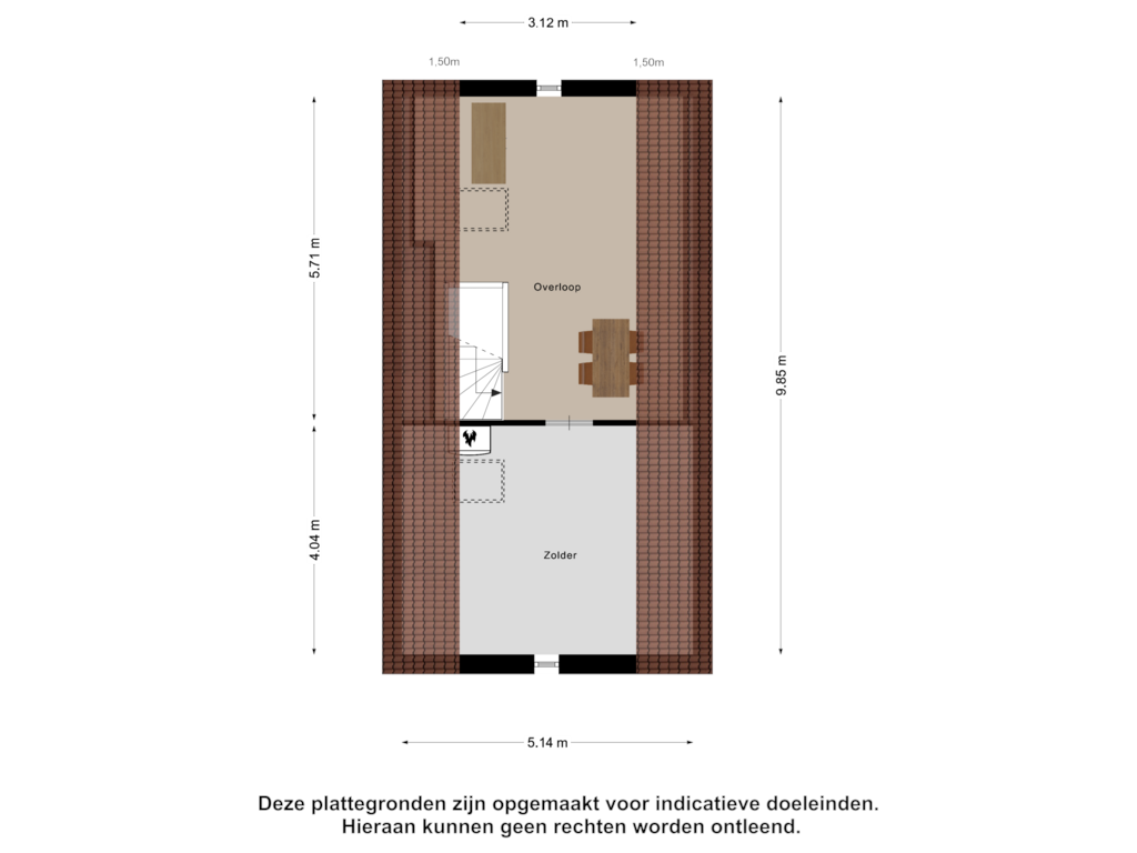 View floorplan of Zolder of Slauerhofflaan 1-B