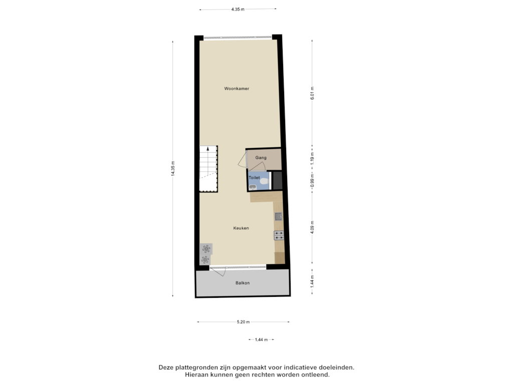 Bekijk plattegrond van Eerste Verdieping van Insulindestraat 269-D