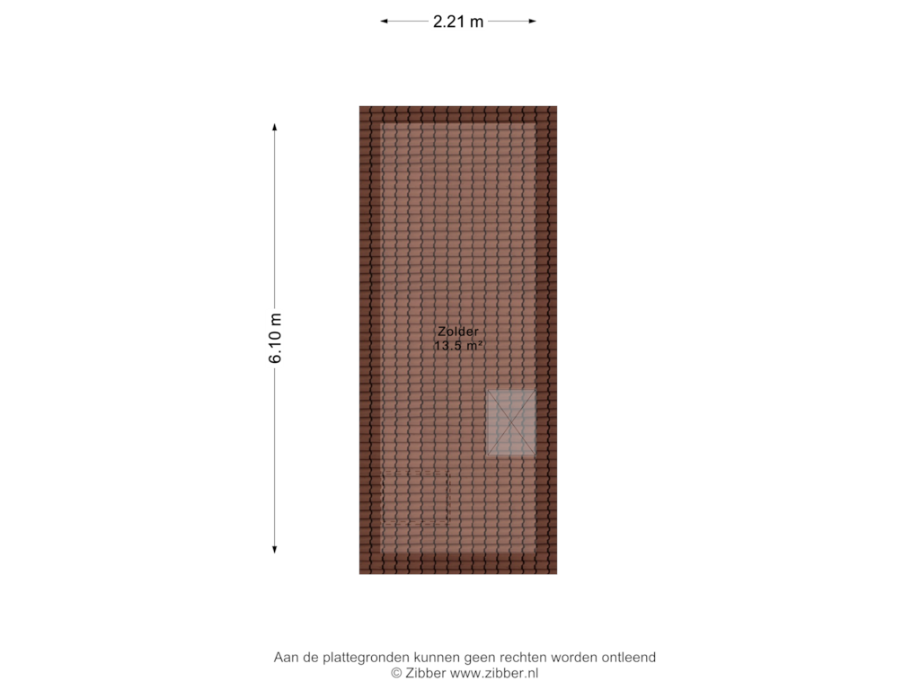 View floorplan of Zolder of Van Reenenweg 115