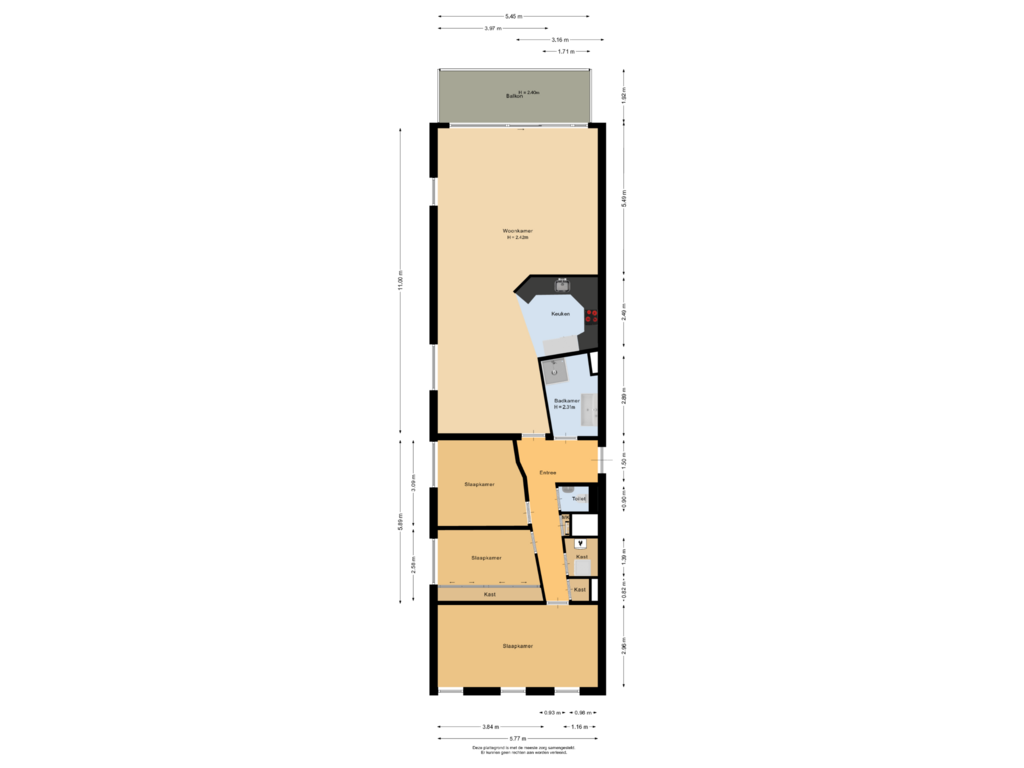 View floorplan of Appartement of Marie van Eijsden-Vinkstraat 223