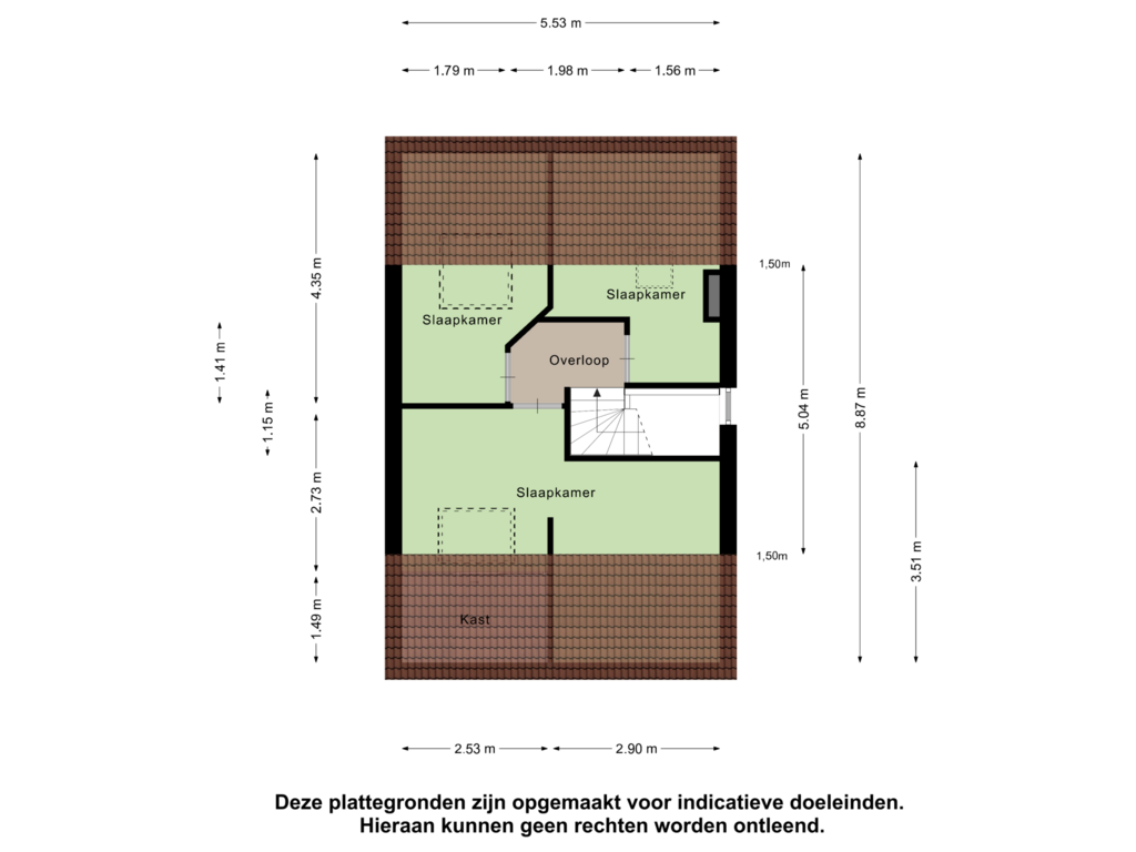 Bekijk plattegrond van Tweede Verdieping van Refterstraat 32