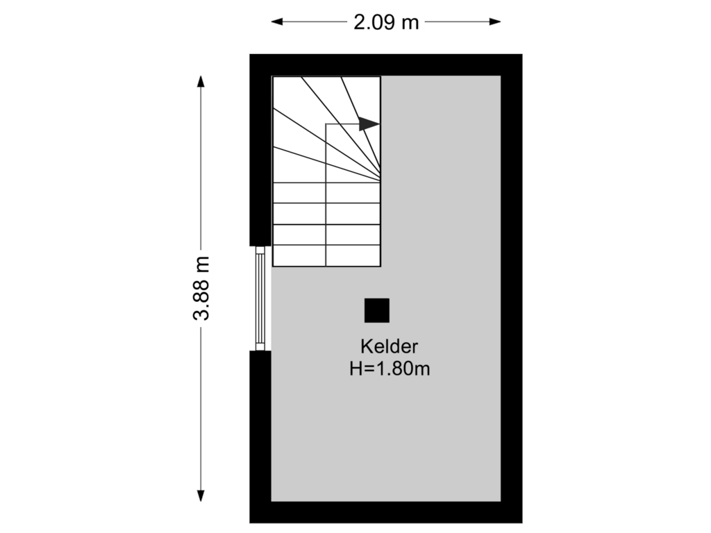 Bekijk plattegrond van Kelder van Graaf Janlaan 75