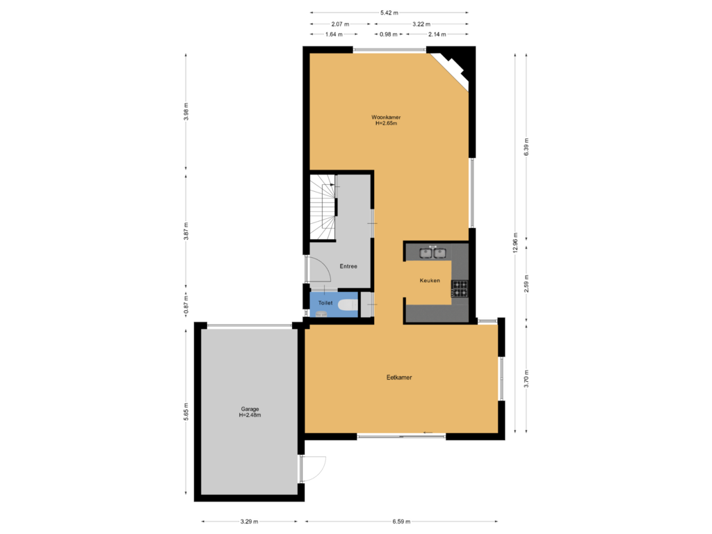 Bekijk plattegrond van Begane grond van Graaf Janlaan 75