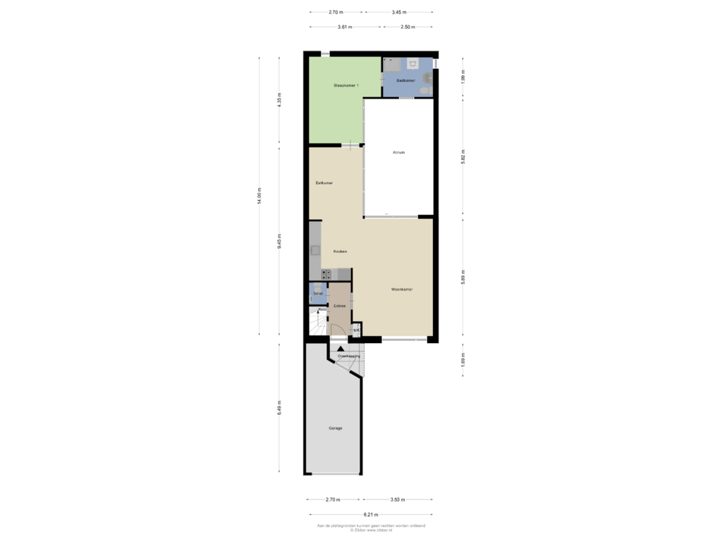 View floorplan of Begane grond of Roosje Vosstraat 15