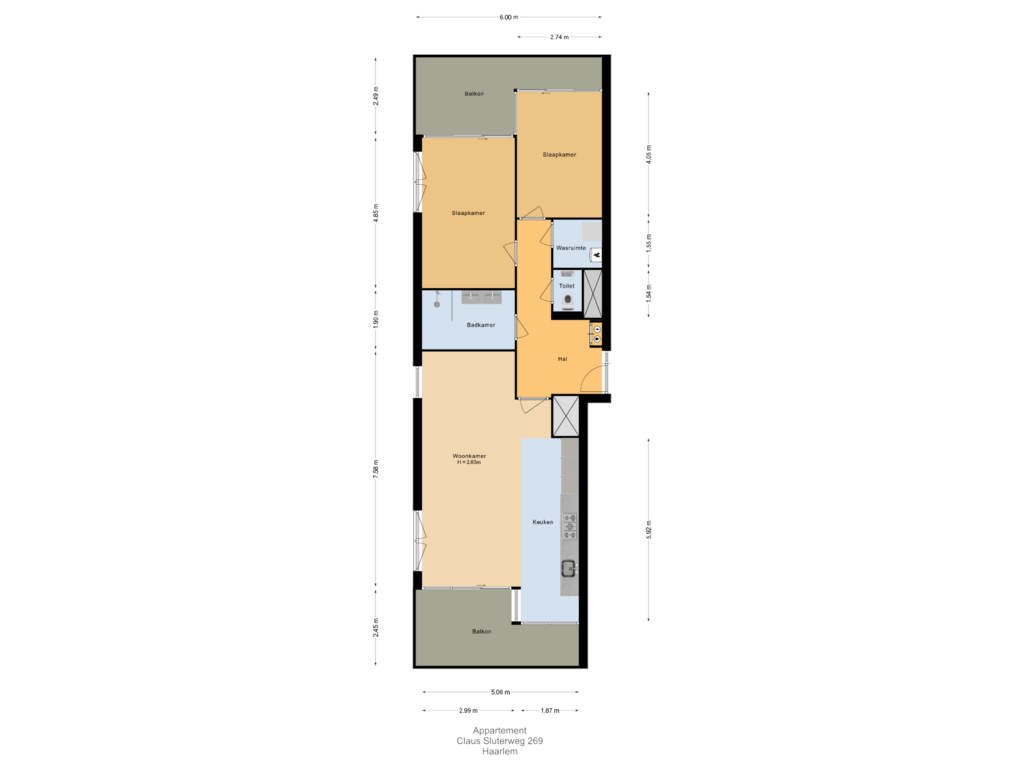 View floorplan of Appartement of Claus Sluterweg 269