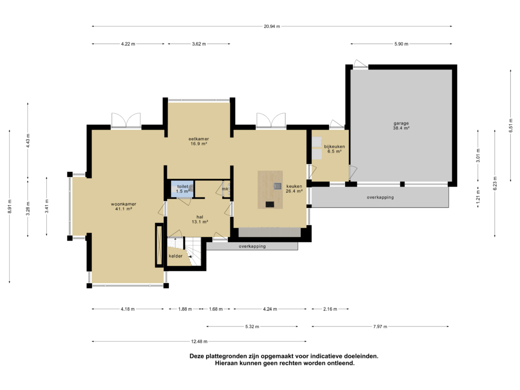 View floorplan of begane grond of Dr. Hein Hoeben laan 7