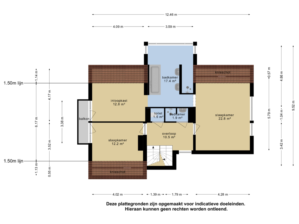 View floorplan of 1e verdieping of Dr. Hein Hoeben laan 7