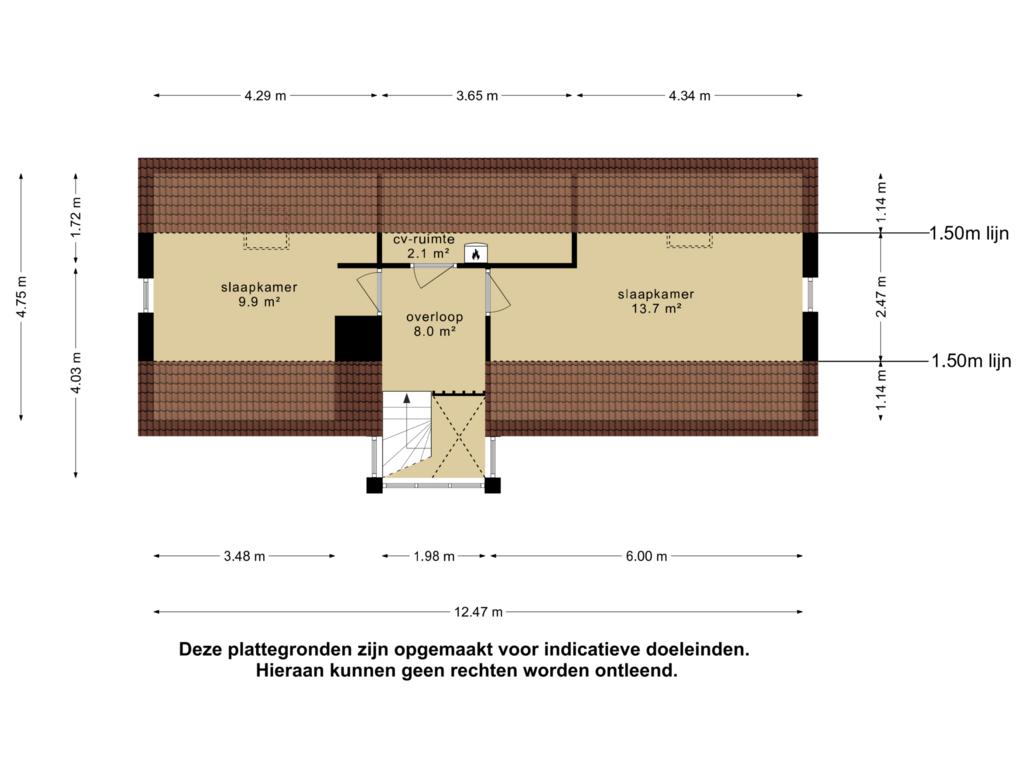 View floorplan of 2e verdieping of Dr. Hein Hoeben laan 7