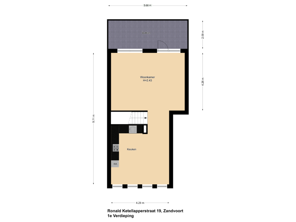 Bekijk plattegrond van 1e Verdieping van Ronald Ketellapperstraat 19