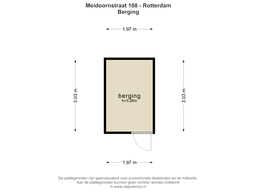 Bekijk plattegrond van BERGING van Meidoornstraat 108