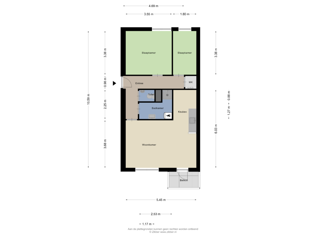 Bekijk plattegrond van Appartement van Kempkensweg 4-E