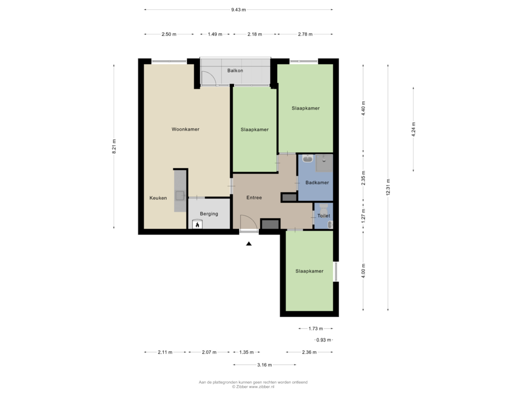 Bekijk plattegrond van Appartement van Grasbroekerweg 5-H