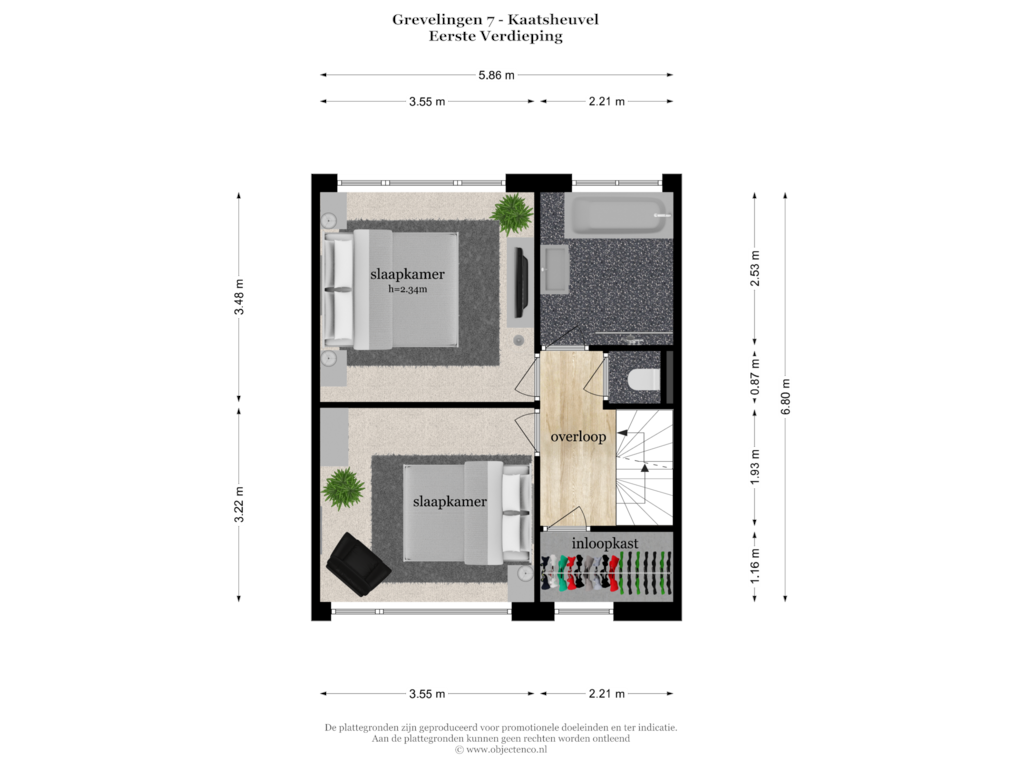 Bekijk plattegrond van EERSTE VERDIEPING van Grevelingen 7