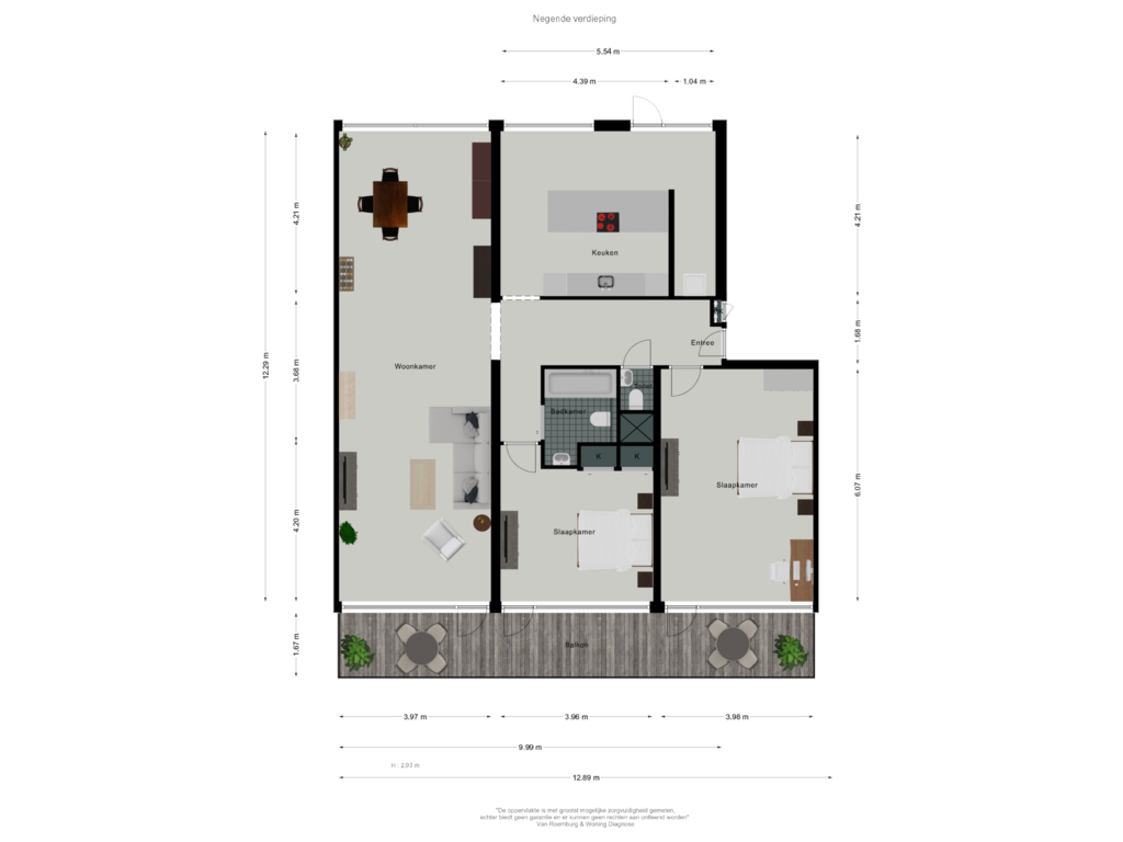 Bekijk plattegrond van 9e Verdieping van Weerdestein 39