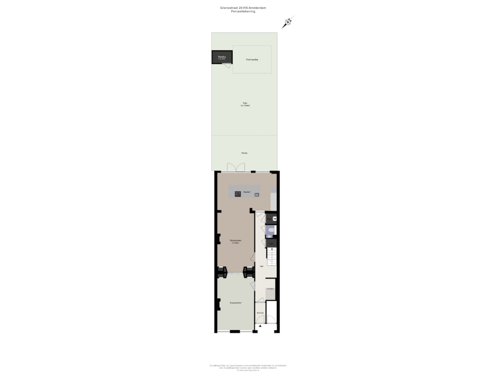 Bekijk plattegrond van Perceeltekening van Grensstraat 20-H