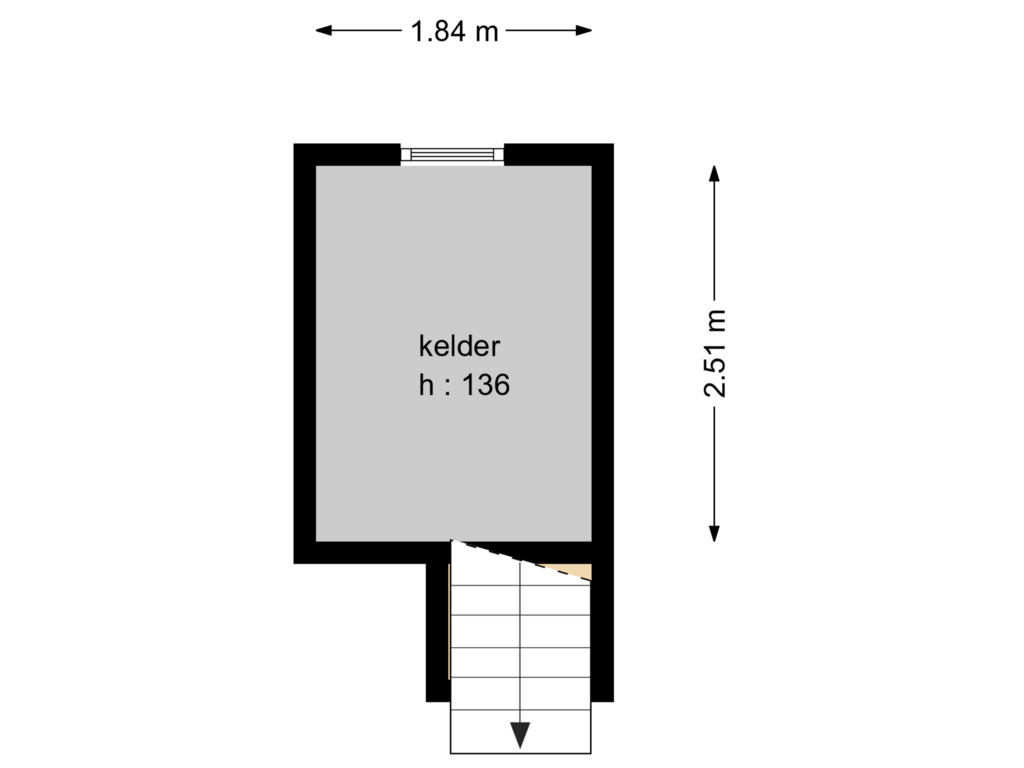 View floorplan of kelder of Spoorstraat 25