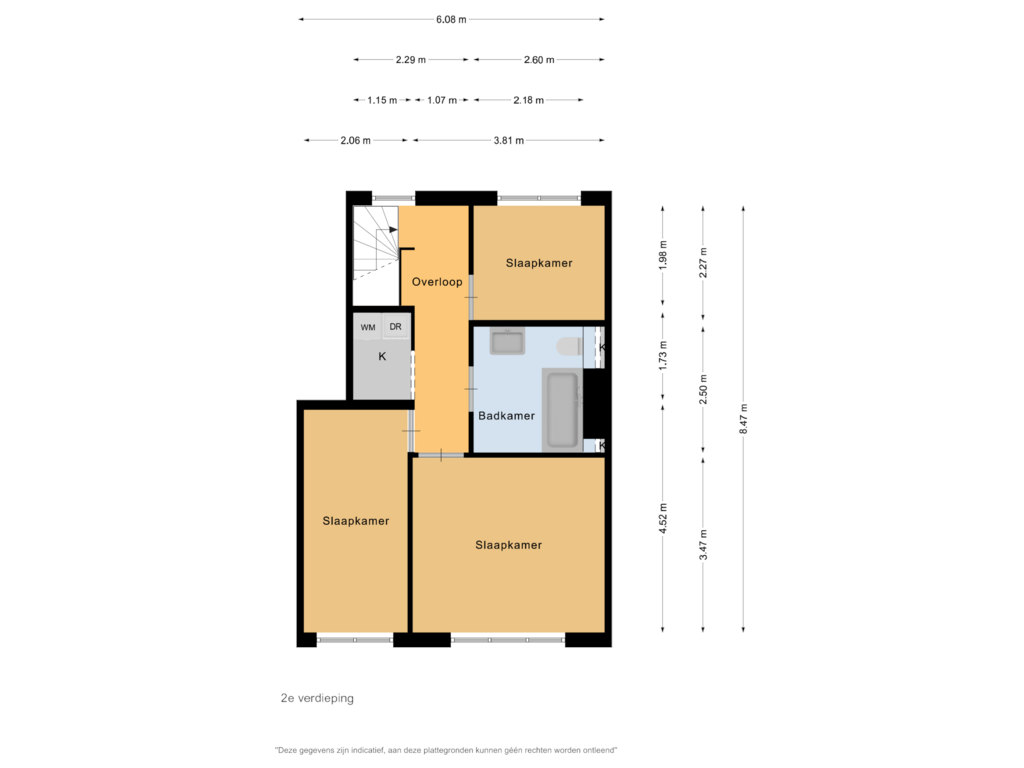 View floorplan of 2e verdieping of Wijkeroogstraat 58