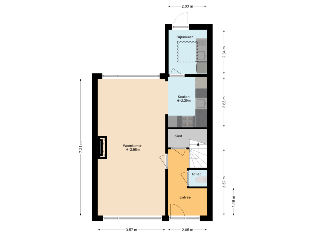 Bekijk plattegrond van Begane grond van Godfried van Rhenenlaan 18