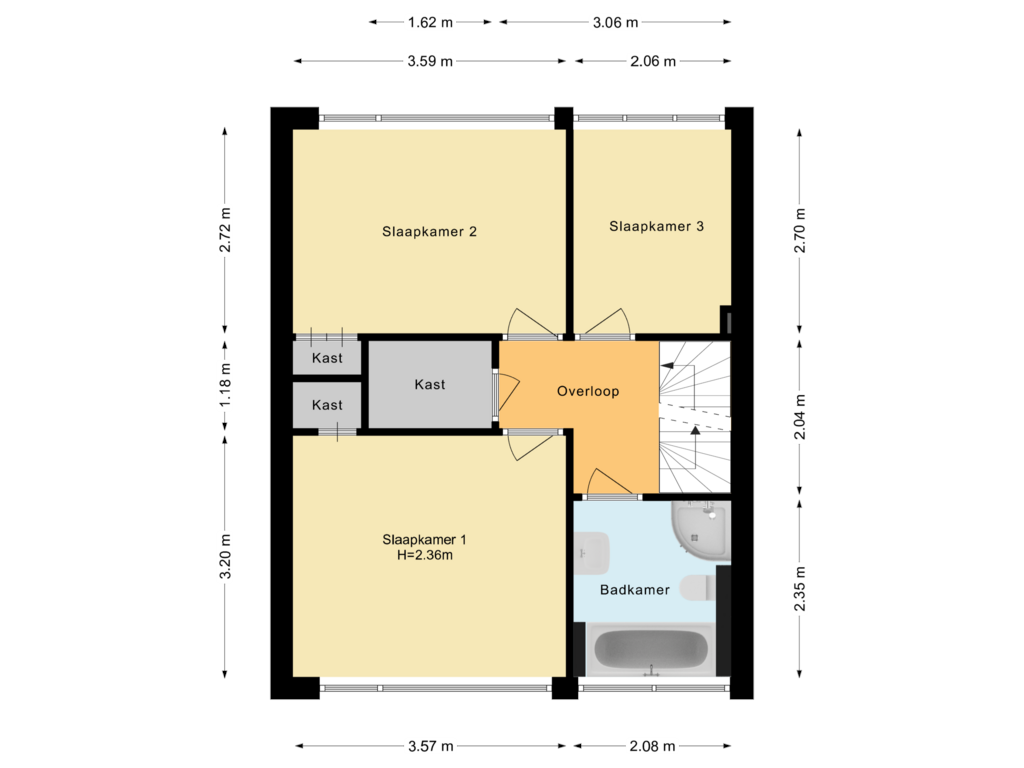 Bekijk plattegrond van Eerste verdieping van Godfried van Rhenenlaan 18