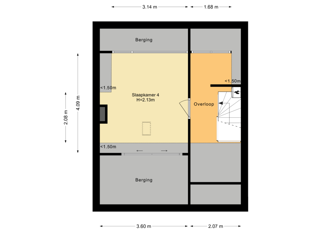 Bekijk plattegrond van Tweede verdieping van Godfried van Rhenenlaan 18