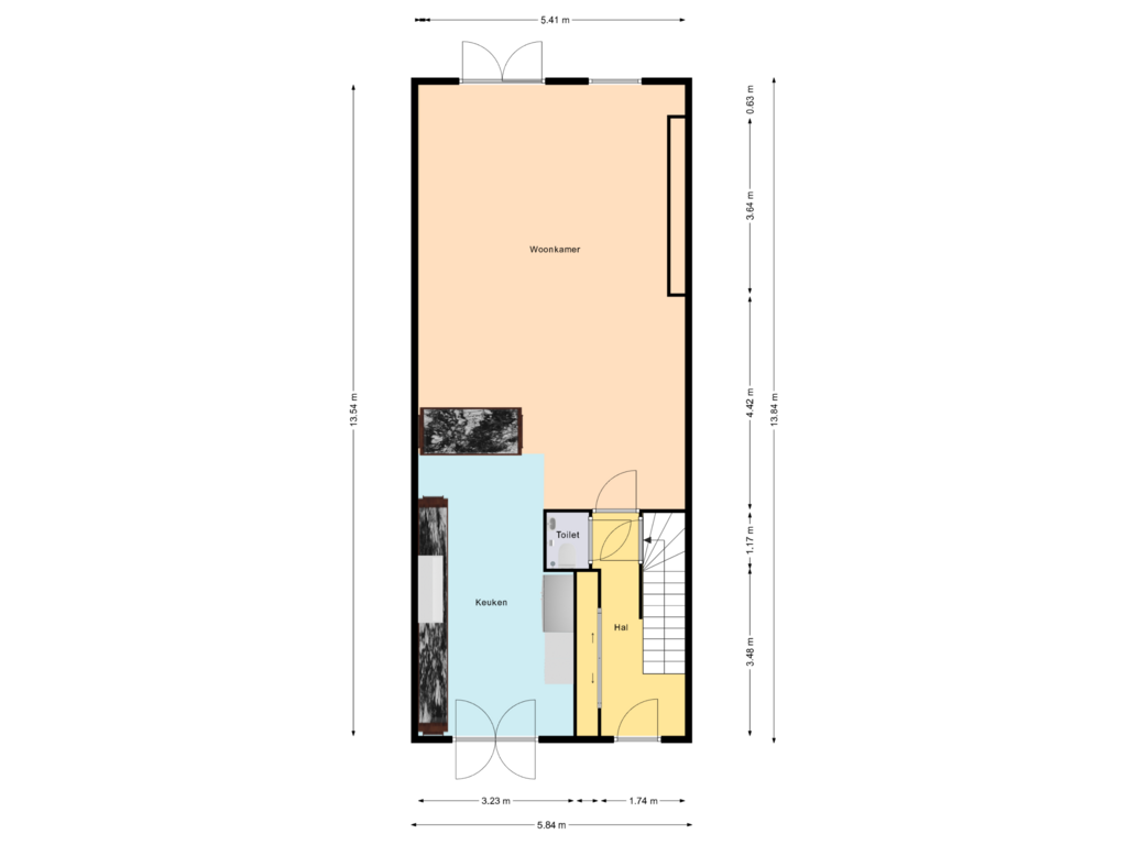 Bekijk plattegrond van begane grond van Piet Mondriaansingel 40