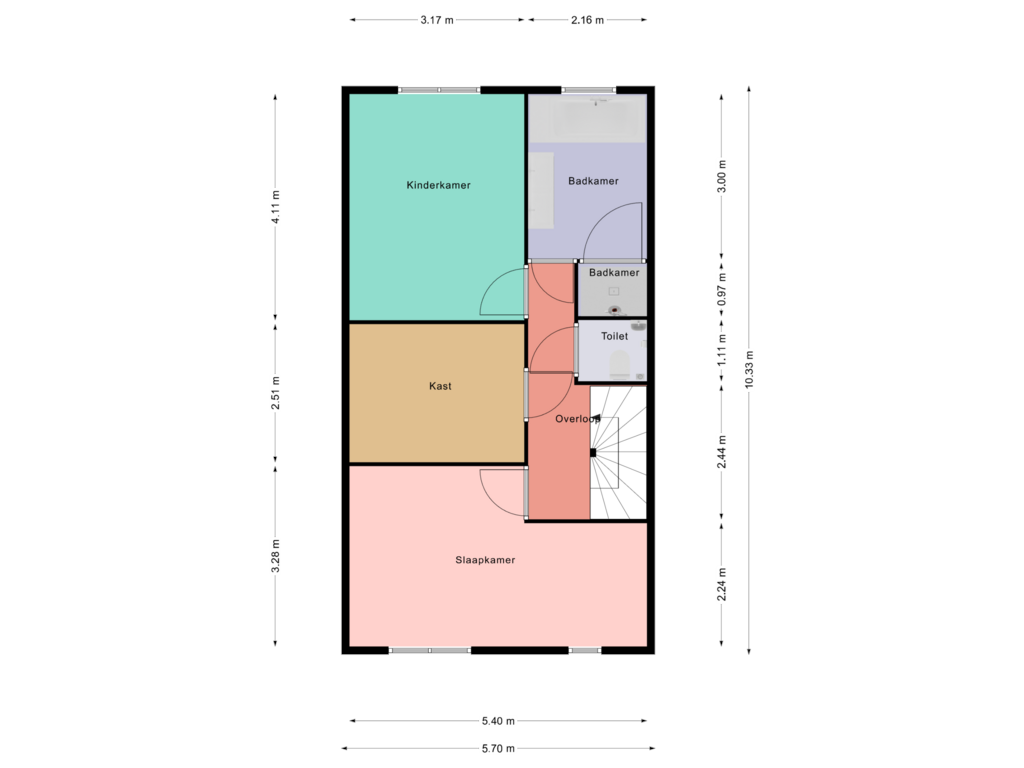 Bekijk plattegrond van eerste verdieping van Piet Mondriaansingel 40