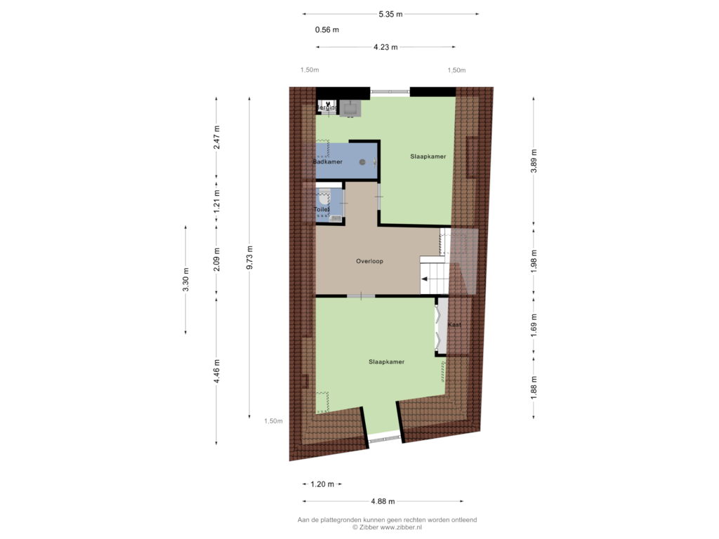 Bekijk plattegrond van Tweede Verdieping van Zijlvest 7-A