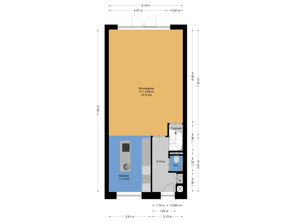 Bekijk plattegrond van Begane Grond van Klimme 9