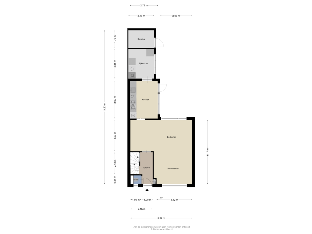 Bekijk plattegrond van Begane Grond van Kloppenstraat 82