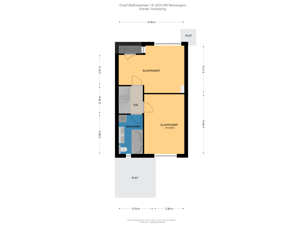 Bekijk plattegrond van Eerste Verdieping van Graaf Balthasarlaan 18