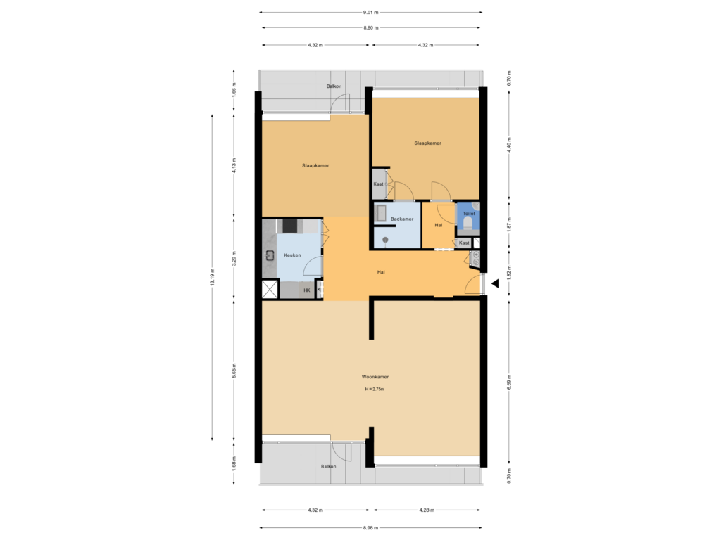 Bekijk plattegrond van 4e verdieping van Stoeplaan 11-F25