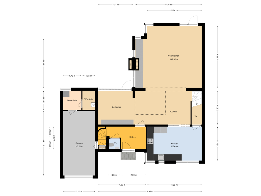 Bekijk plattegrond van Begane grond van Lorentzlaan 30