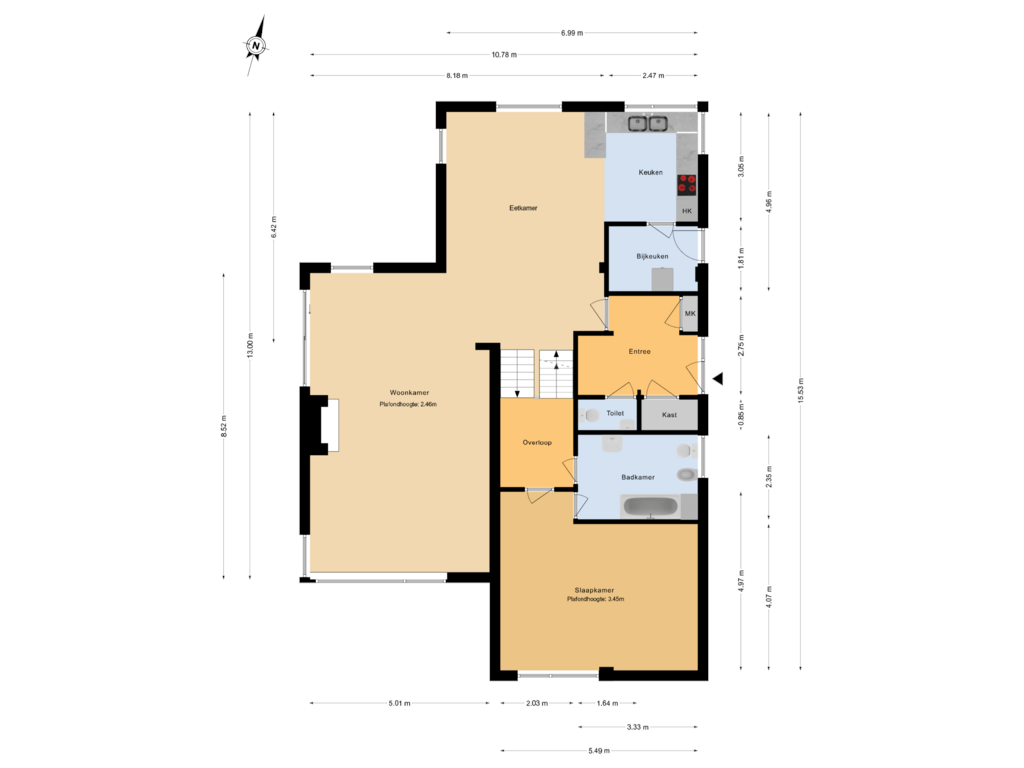 Bekijk plattegrond van Begane grond van Iepstraat 5