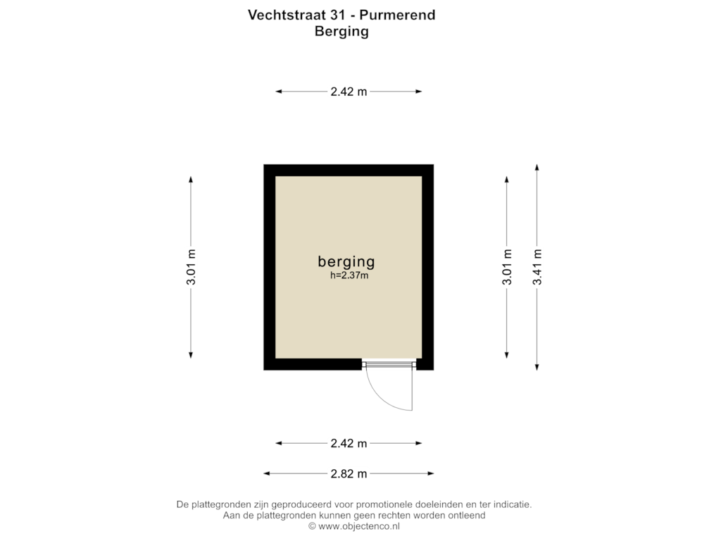 View floorplan of BERGING of Vechtstraat 31