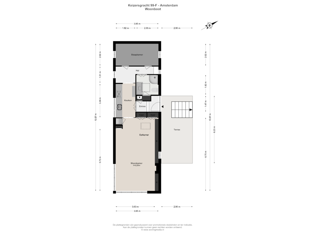 Bekijk plattegrond van Appartement van Keizersgracht 99-F