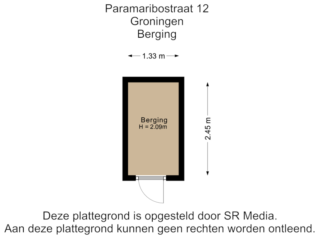 Bekijk plattegrond van Berging van Paramaribostraat 12