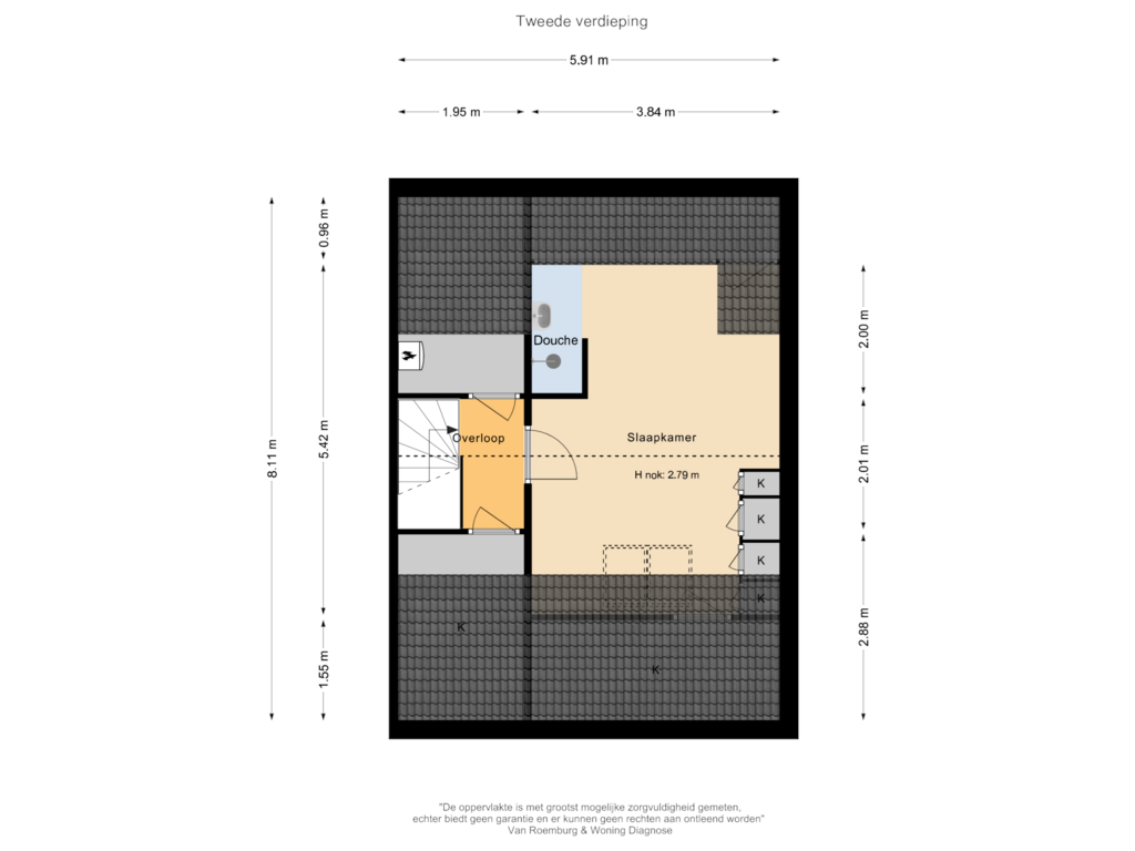 Bekijk plattegrond van Tweede verdieping van De Steenkamp 132