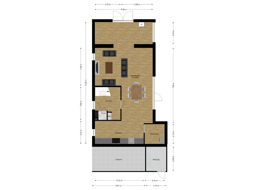 Bekijk plattegrond van Begane grond van Hubertshoeve 29