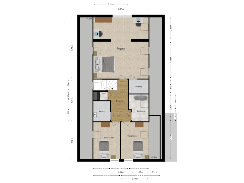 Bekijk plattegrond van Eerste verdieping van Hubertshoeve 29